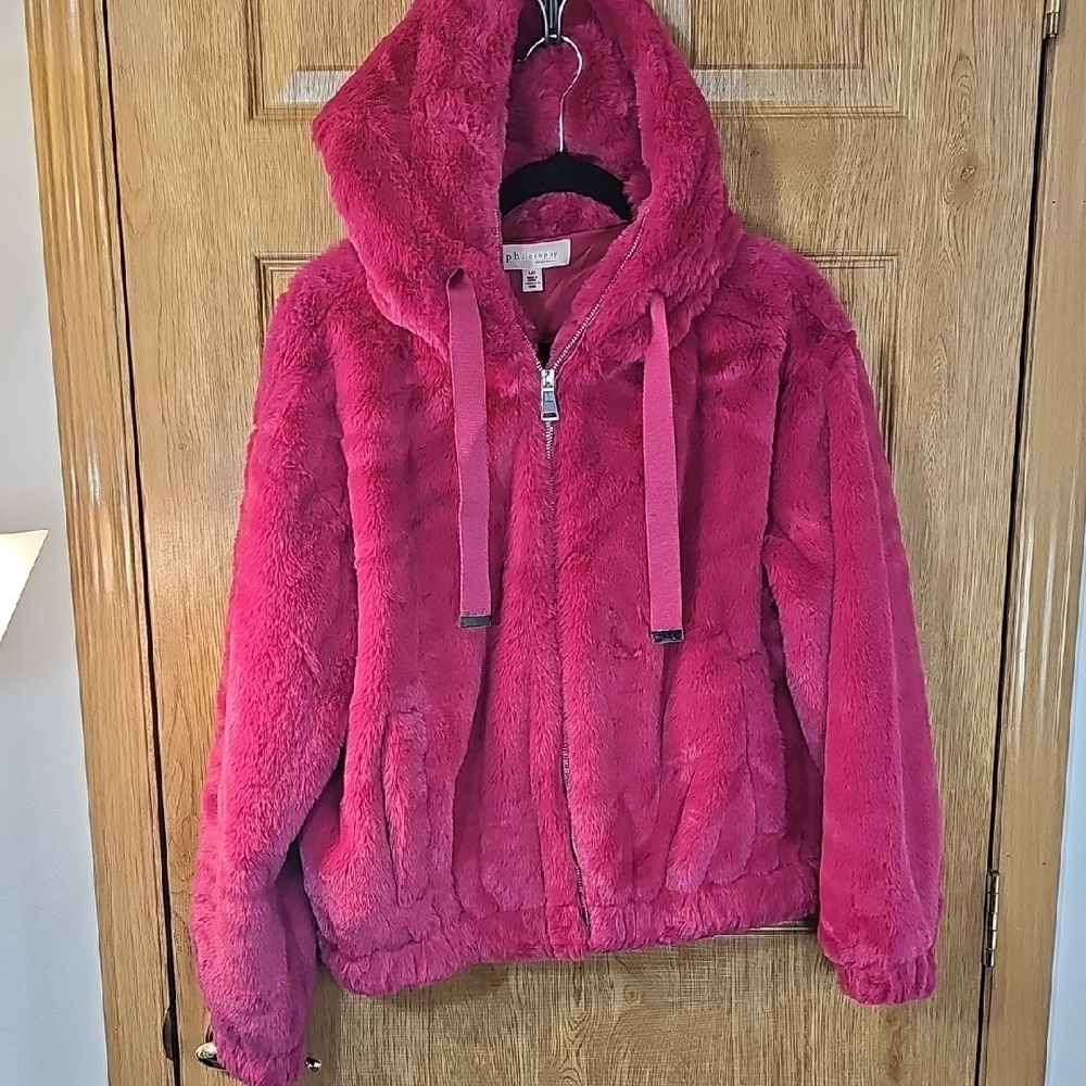 Philosophy Hot Pink Faux Fur Jacket